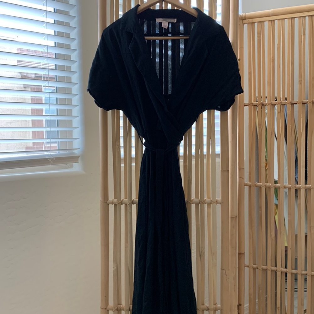 Black Collared Wrap Jumpsuit